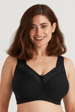 Miss Mary Bra|Non-Wired Bras|Broderie Anglaise bra Black