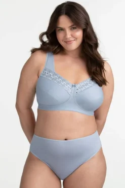 Miss Mary Bra|Non-Wired Bras|Broderie Anglaise bra DustyBlue