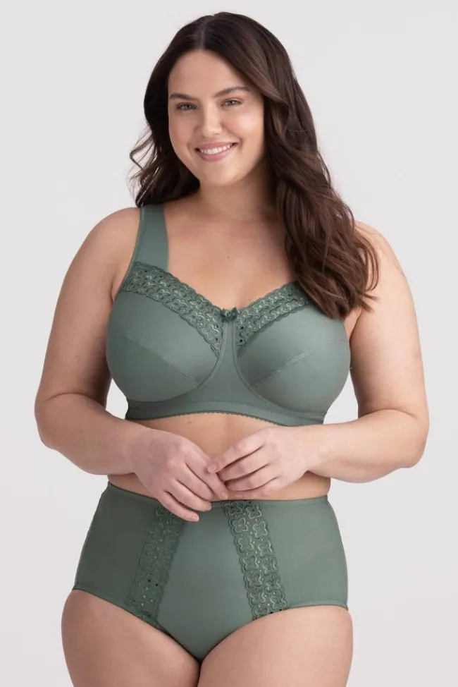 Miss Mary Bra|Non-Wired Bras|Broderie Anglaise bra Green