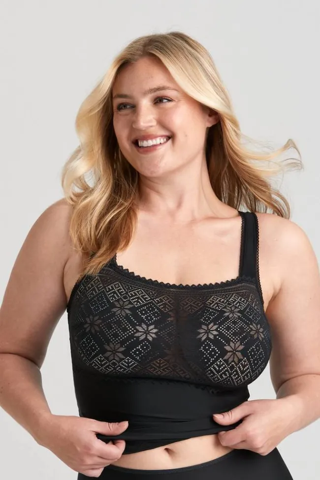 Miss Mary Tops|Cooling Underwear|Cool Sensation lace camisole Black