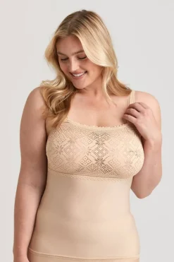 Miss Mary Tops|Cooling Underwear|Cool Sensation lace camisole Beige