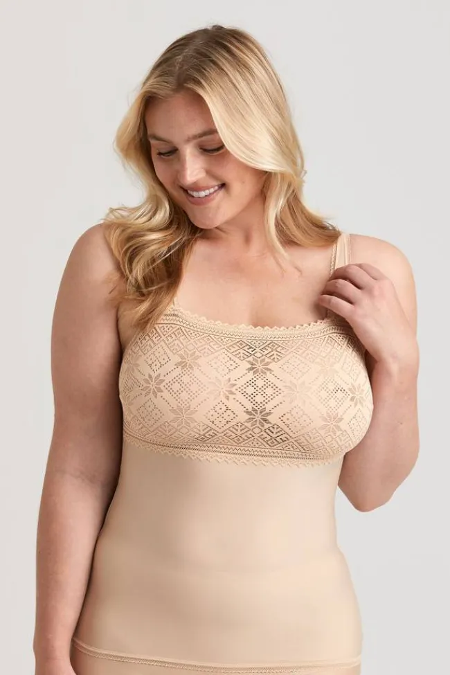 Miss Mary Tops|Cooling Underwear|Cool Sensation lace camisole Beige
