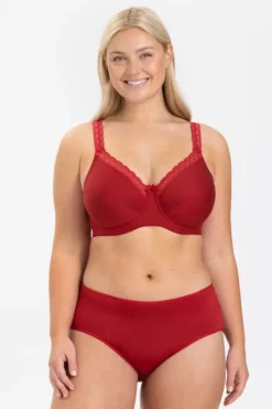 Miss Mary Bra|Underwired Bras|Cotton Comfort bra Red