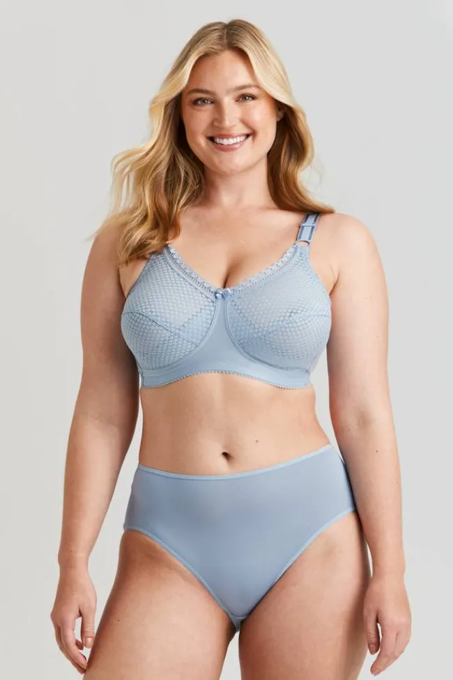 Miss Mary Bra|Non-Wired Bras|Cotton Dots bra DustyBlue
