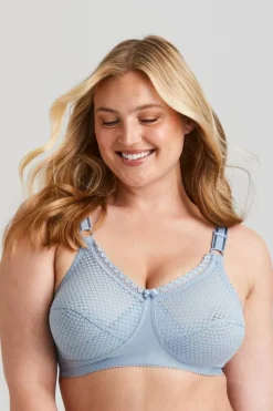 Miss Mary Bra|Non-Wired Bras|Cotton Dots bra DustyBlue