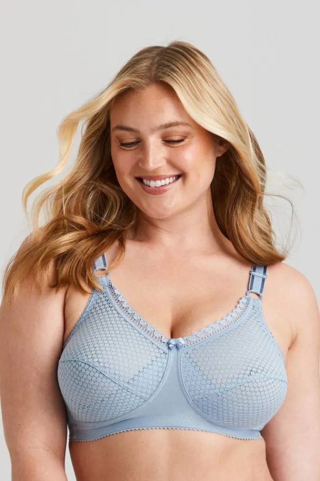 Miss Mary Bra|Non-Wired Bras|Cotton Dots bra DustyBlue