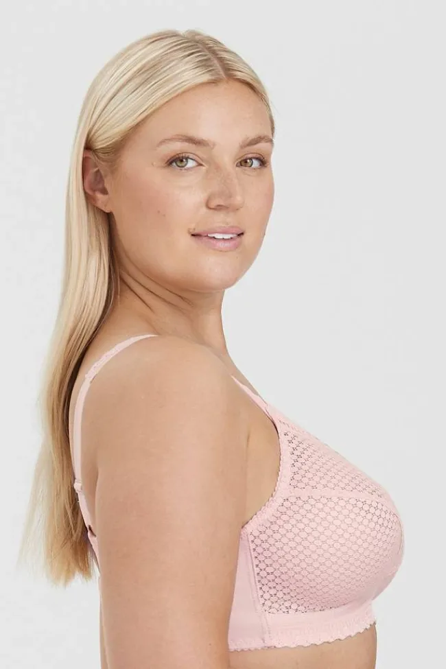 Miss Mary Bra|Non-Wired Bras|Cotton Dots Lace bra DustyPink