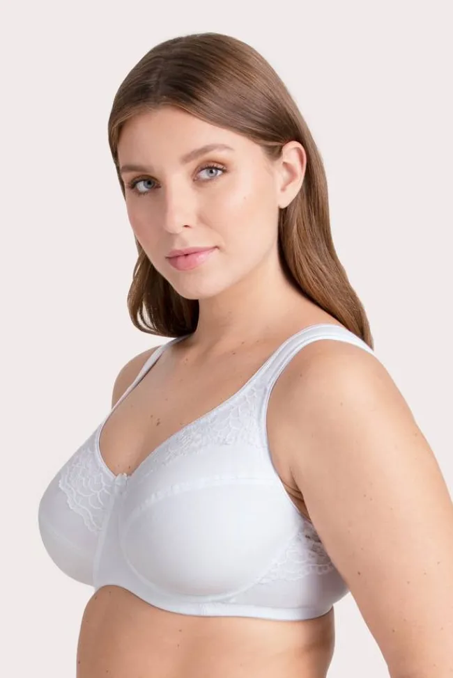 Miss Mary Bra|Underwired Bras|Cotton Now minimizer bra White