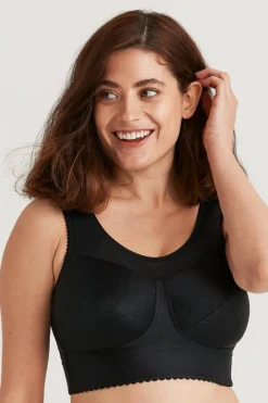 Miss Mary Bra|Non-Wired Bras|Cotton Simplex activity bra Black