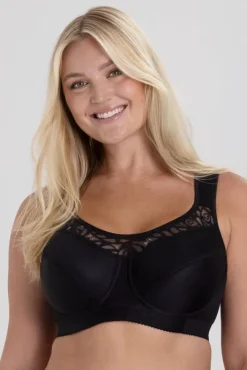Miss Mary Bra|Underwired Bras|Cotton simplex bra Black