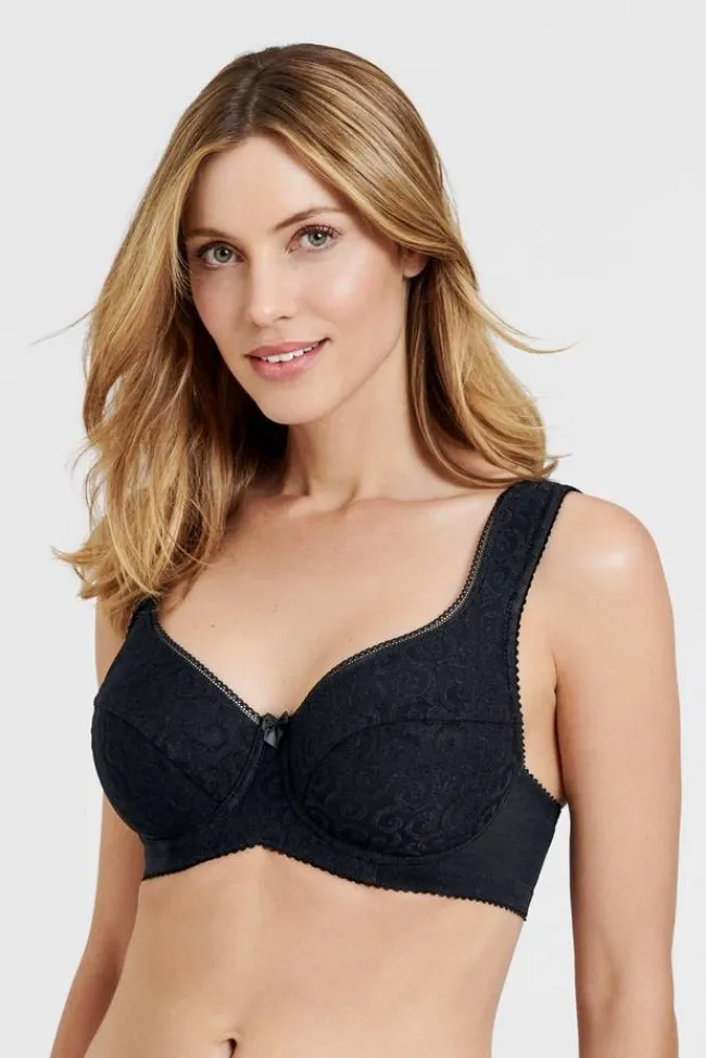 Miss Mary Bra|Underwired Bras|Curly bra Black