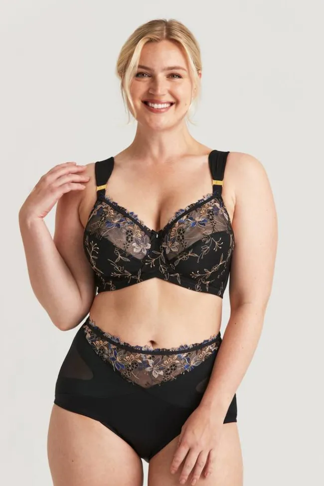 Miss Mary Bra|Underwired Bras|Embroidered Dreams bra Black