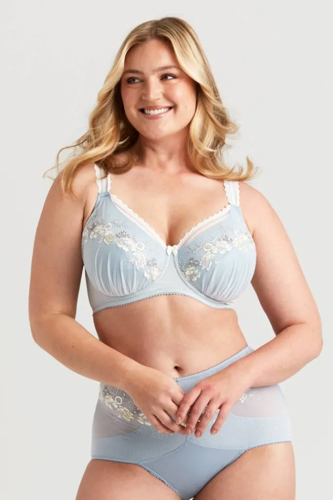 Miss Mary Bra|Underwired Bras|Floral Sun bra DustyBlue
