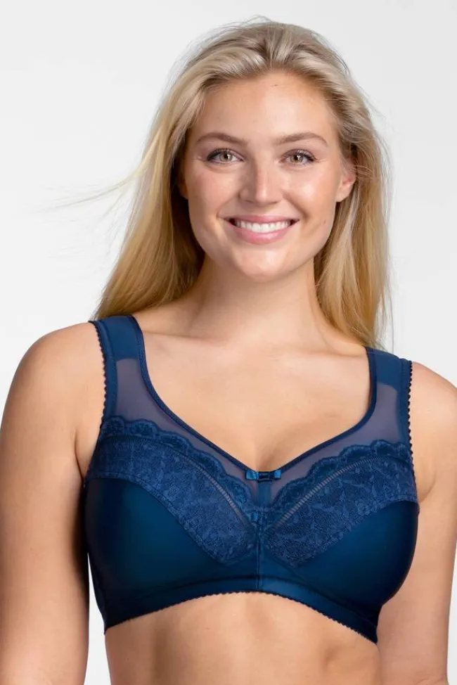 Miss Mary Bra|Non-Wired Bras|Happy Hearts bra Darkblue
