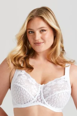 Miss Mary Bra|Underwired Bras|Jacquard & Lace bra White