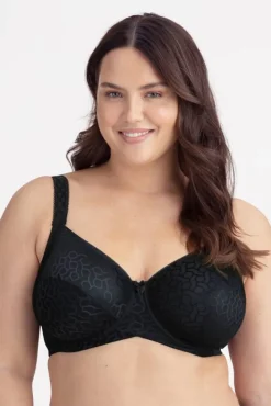Miss Mary Bra|Underwired Bras|Jacquard Flourish bra Black
