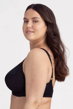 Miss Mary Bra|Underwired Bras|Jacquard Flourish bra Black