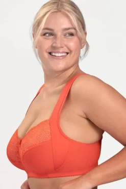 Miss Mary Bra|Non-Wired Bras|Lovely Lace bra Orange