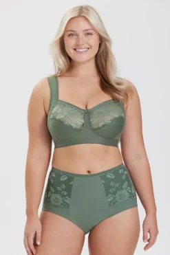 Miss Mary Bra|Non-Wired Bras|Lovely Lace Support bra Green