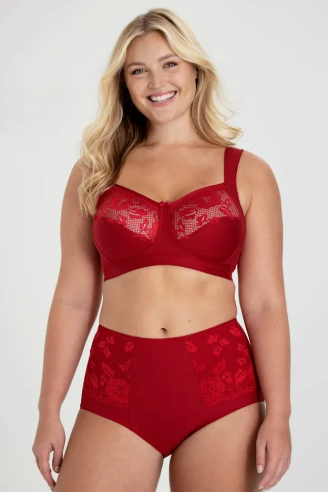 Miss Mary Bra|Non-Wired Bras|Lovely Lace Support bra Red