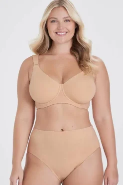 Miss Mary Bra|Underwired Bras|Organic Cotton t-shirt bra Beige
