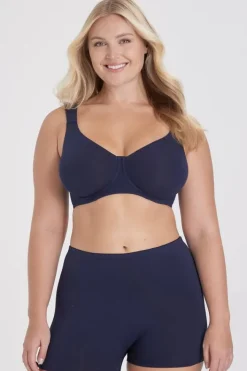 Miss Mary Bra|Underwired Bras|Organic Cotton t-shirt bra Darkblue