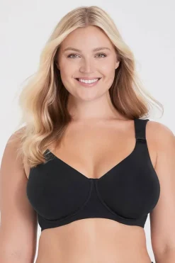 Miss Mary Bra|Underwired Bras|Organic Cotton t-shirt bra Black