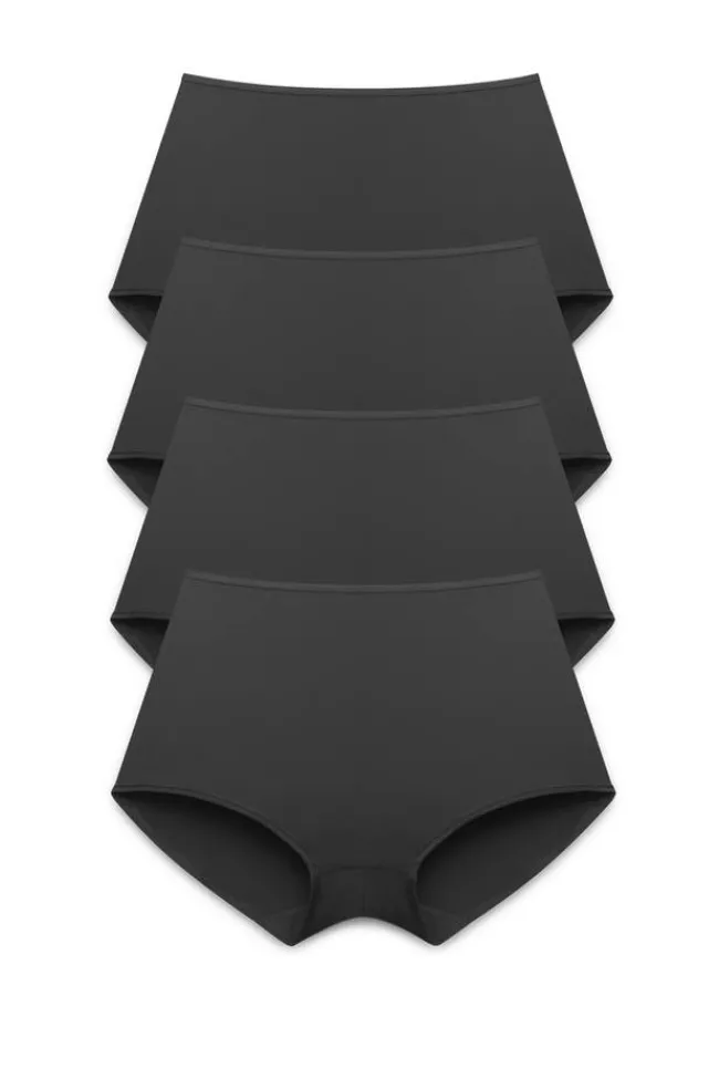 Miss Mary Panties|4-pack Basic boxer panty black