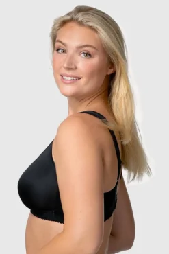 Miss Mary Bra|Non-Wired Bras|Smooth Lacy T-shirt bra Black